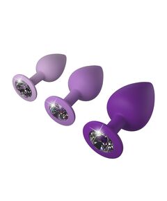 FFH Her Little Gems Trainer Set (3 SKUs) - Purple Набор анальных втулок со стразами 3шт