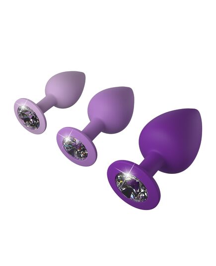 FFH Her Little Gems Trainer Set (3 SKUs) - Purple Набор анальных втулок со стразами 3шт